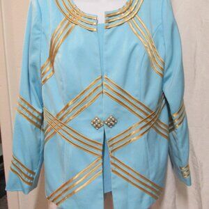 Women's 3 Piece Blue Midnight Velvet Suit